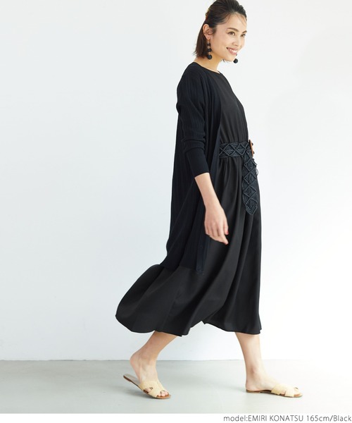 coca（coca）（コカ）の「フレンチスリーブワンピース（ワンピース・レディース・ブラック・ONE SIZE）」の4枚目の写真