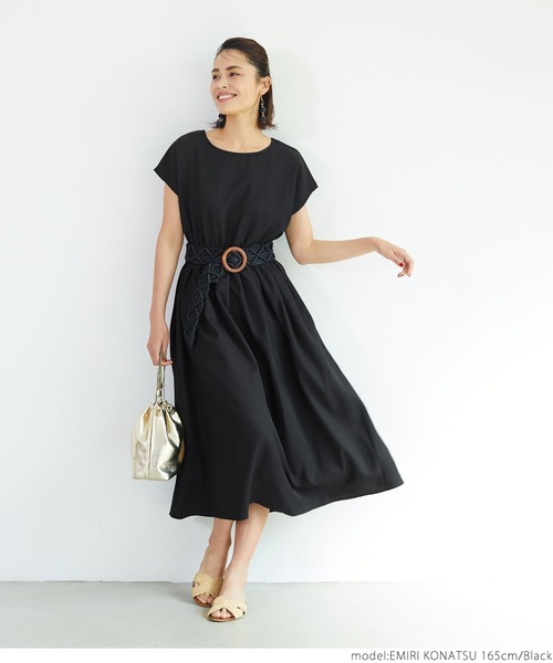 coca（coca）（コカ）の「フレンチスリーブワンピース（ワンピース・レディース・ブラック・ONE SIZE）」の12枚目の写真