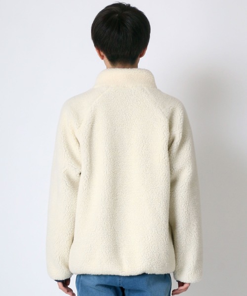 Kappa（カッパ）の「【kappa】シープボア フリース スタンドジャケット（ブルゾン・メンズ・ベージュ/オフホワイト/ライトブラウン/ブラック系その他/グリーン/ベージュ系その他/ブラック/ホワイト系その他・M/L/XL/MEDIUM/SMALL/S/X-LARGE/LARGE）」の10枚目の写真