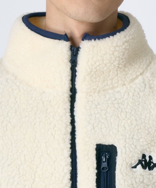 Kappa（カッパ）の「【kappa】シープボア フリース スタンドジャケット（ブルゾン・メンズ・ベージュ/オフホワイト/ライトブラウン/ブラック系その他/グリーン/ベージュ系その他/ブラック/ホワイト系その他・M/L/XL/MEDIUM/SMALL/S/X-LARGE/LARGE）」の11枚目の写真