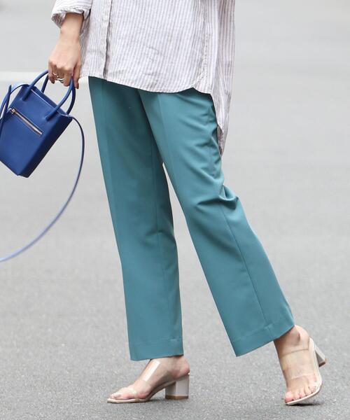 coen(コーエン)の「【WEB限定】センタープレスカラースティックストレッチカラーパンツ#(スラックス・レディース・ブラック/グレー/ベージュ/ケリー/ライラック/イエロー/ライトピンク・SMALL/MEDIUM/LARGE)」の4枚目の写真