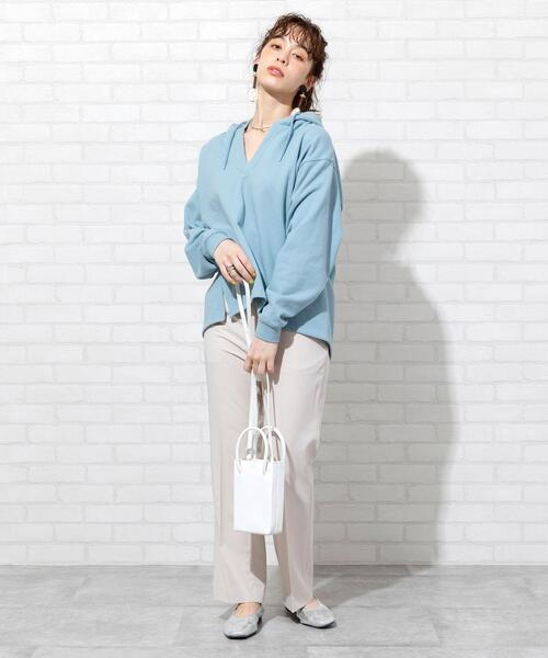 coen(コーエン)の「【WEB限定】センタープレスカラースティックストレッチカラーパンツ#(スラックス・レディース・ブラック/グレー/ベージュ/ケリー/ライラック/イエロー/ライトピンク・SMALL/MEDIUM/LARGE)」の11枚目の写真