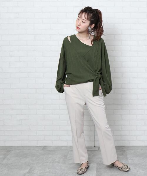 coen(コーエン)の「【WEB限定】センタープレスカラースティックストレッチカラーパンツ#(スラックス・レディース・ブラック/グレー/ベージュ/ケリー/ライラック/イエロー/ライトピンク・SMALL/MEDIUM/LARGE)」の10枚目の写真