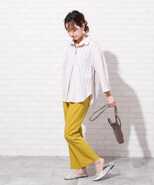 coen(コーエン)の「【WEB限定】センタープレスカラースティックストレッチカラーパンツ#(スラックス・レディース・ブラック/グレー/ベージュ/ケリー/ライラック/イエロー/ライトピンク・SMALL/MEDIUM/LARGE)」の19枚目の写真