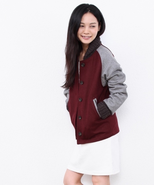 coen（コーエン）の「メルトンスタジャン（スタジャン・レディース・ブラック/グレー/ワイン・LARGE/MEDIUM）」の3枚目の写真