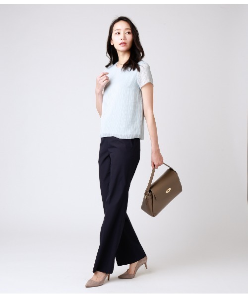 NEWYORKER(ニューヨーカー)の「シャドーストライプ ブラウス見えカットソー(スーツインナー対応)(Tシャツ/カットソー・レディース・ホワイト/サックスブルー/クリーム・M/L)」の17枚目の写真