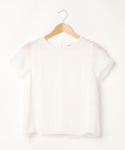 NEWYORKER(ニューヨーカー)の「シャドーストライプ ブラウス見えカットソー(スーツインナー対応)(Tシャツ/カットソー・レディース・ホワイト/サックスブルー/クリーム・M/L)」の8枚目の写真