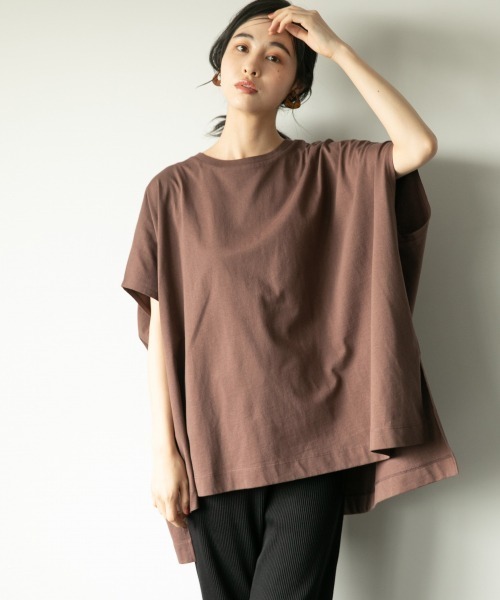LOWRYS FARM（ローリーズファーム）の「ポンチョＴＥＥ　892695（Tシャツ/カットソー・レディース・ホワイト/ブラック/ダークブラウン・FREE）」の3枚目の写真