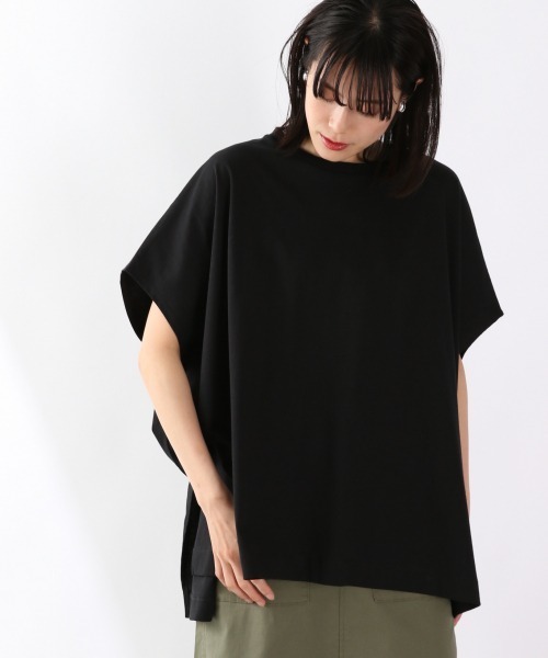 LOWRYS FARM（ローリーズファーム）の「ポンチョＴＥＥ　892695（Tシャツ/カットソー・レディース・ホワイト/ブラック/ダークブラウン・FREE）」の2枚目の写真