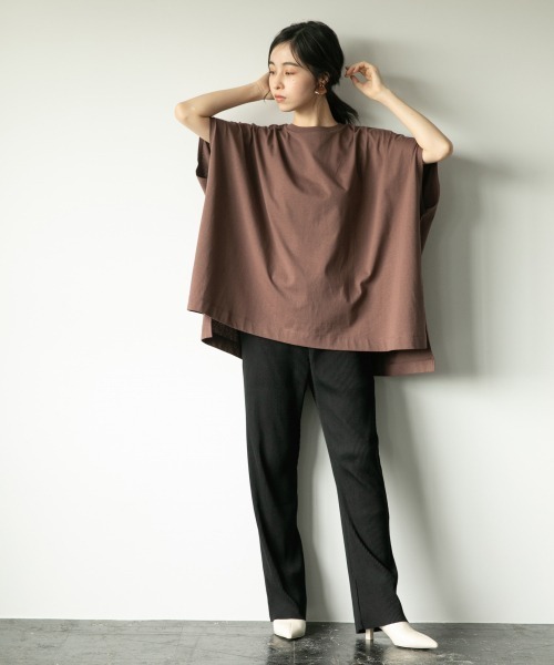 LOWRYS FARM（ローリーズファーム）の「ポンチョＴＥＥ　892695（Tシャツ/カットソー・レディース・ホワイト/ブラック/ダークブラウン・FREE）」の22枚目の写真