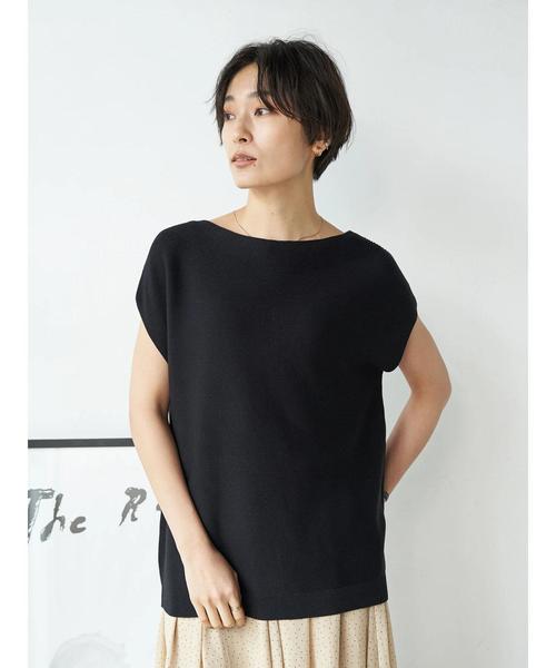 AMERICAN HOLIC（アメリカンホリック）の「ボートネックフレンチスリーブニットプルオーバー　〇＊（ニット/セーター・レディース・ブラック/キャメル/グレイッシュベージュ・FREE）」の22枚目の写真