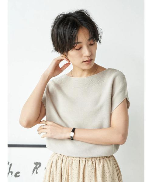 AMERICAN HOLIC（アメリカンホリック）の「ボートネックフレンチスリーブニットプルオーバー　〇＊（ニット/セーター・レディース・ブラック/キャメル/グレイッシュベージュ・FREE）」の19枚目の写真