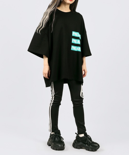 DING（ディング）の「DING/FREAKS Tシャツ（Tシャツ/カットソー・レディース・ホワイト/ブラック/ブルー・FREE）」の2枚目の写真