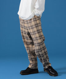 BeAMS DOT | 【WEB限定】BeAMS DOT / ベージュ チェック ワイドパンツ(その他パンツ)