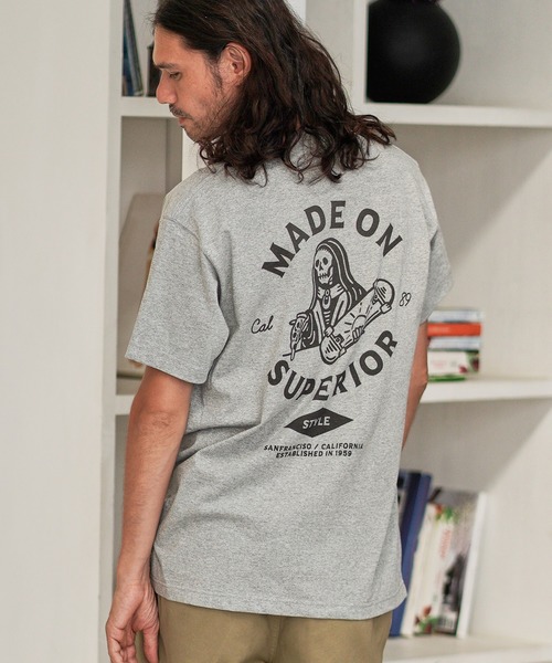 CAMBIO(カンビオ)の「mt6805-Print Tee - Superior(Tシャツ/カットソー・メンズ・ホワイト/グレー/スミクロ・S/M/L/XL)」の1枚目の写真