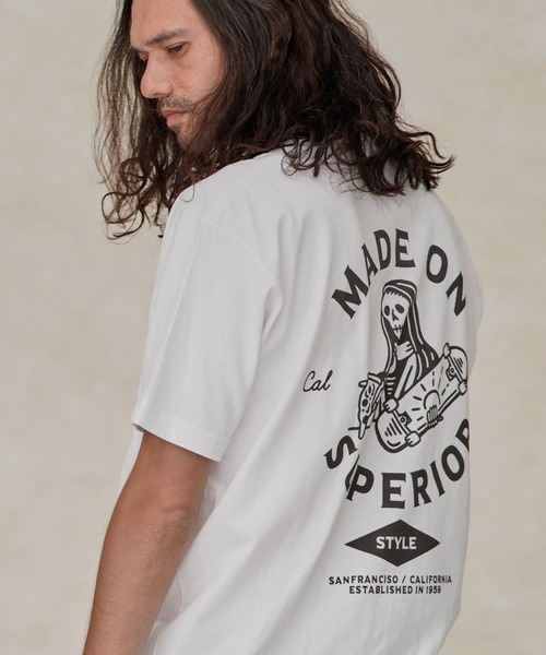 CAMBIO(カンビオ)の「mt6805-Print Tee - Superior(Tシャツ/カットソー・メンズ・ホワイト/グレー/スミクロ・S/M/L/XL)」の4枚目の写真