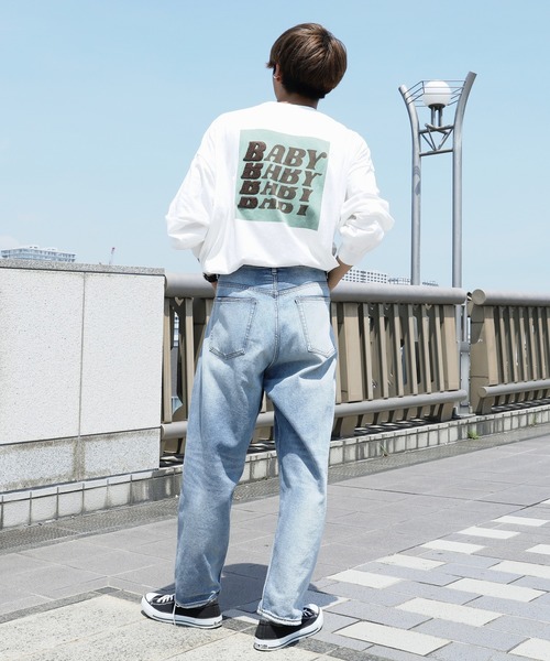 PairPair（ペアペア）の「サガラ刺繍バックロゴロンT(ユニセックス)（Tシャツ/カットソー・レディース・ミント/オフホワイト/スミクロ・FREE）」の12枚目の写真