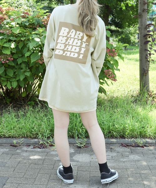 PairPair（ペアペア）の「サガラ刺繍バックロゴロンT(ユニセックス)（Tシャツ/カットソー・レディース・ミント/オフホワイト/スミクロ・FREE）」の14枚目の写真