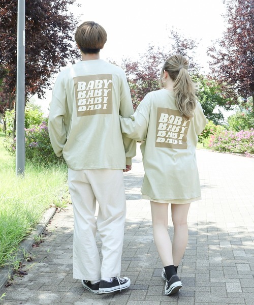 PairPair（ペアペア）の「サガラ刺繍バックロゴロンT(ユニセックス)（Tシャツ/カットソー・レディース・ミント/オフホワイト/スミクロ・FREE）」の7枚目の写真