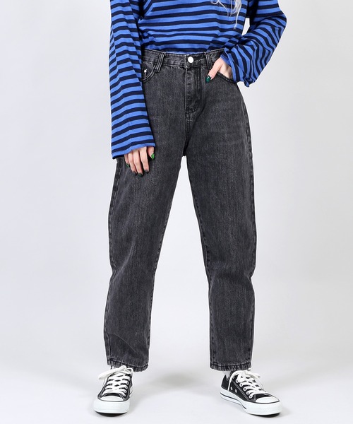 DING（ディング）の「DING/テーパードデニムパンツ（デニムパンツ・レディース・ブラック/インディゴブルー・MEDIUM/SMALL/LARGE）」の2枚目の写真