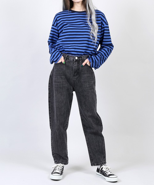 DING（ディング）の「DING/テーパードデニムパンツ（デニムパンツ・レディース・ブラック/インディゴブルー・MEDIUM/SMALL/LARGE）」の11枚目の写真