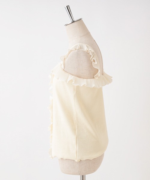 one after another NICE CLAUP（ワンアフターアナザーナイスクラップ）の「プリーツフリルテレコインナー（キャミソール・レディース・ベージュ/アイボリー/モカ・FREE）」の21枚目の写真