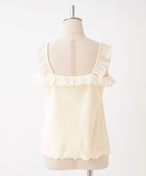 one after another NICE CLAUP（ワンアフターアナザーナイスクラップ）の「プリーツフリルテレコインナー（キャミソール・レディース・ベージュ/アイボリー/モカ・FREE）」の22枚目の写真