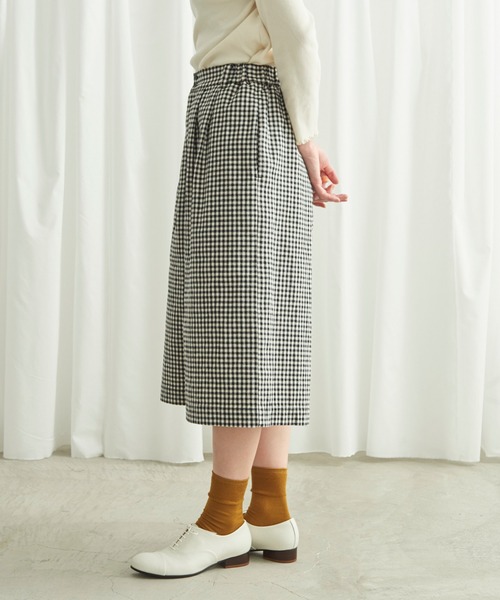 Lene（レネ）の「コットン/リネン チェック　ミドル丈キュロットパンツ（その他パンツ・レディース・ブラック/その他・FREE）」の16枚目の写真