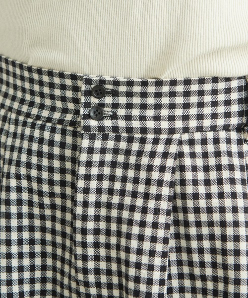 Lene（レネ）の「コットン/リネン チェック　ミドル丈キュロットパンツ（その他パンツ・レディース・ブラック/その他・FREE）」の4枚目の写真