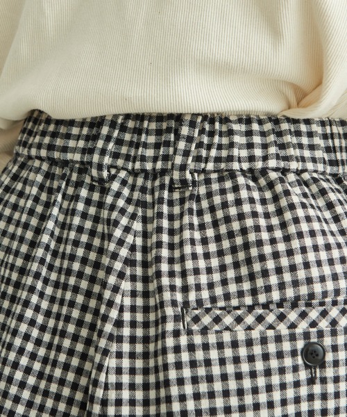 Lene（レネ）の「コットン/リネン チェック　ミドル丈キュロットパンツ（その他パンツ・レディース・ブラック/その他・FREE）」の7枚目の写真