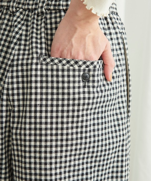 Lene（レネ）の「コットン/リネン チェック　ミドル丈キュロットパンツ（その他パンツ・レディース・ブラック/その他・FREE）」の15枚目の写真