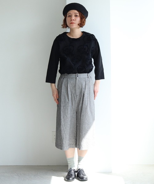 Lene（レネ）の「コットン/リネン チェック　ミドル丈キュロットパンツ（その他パンツ・レディース・ブラック/その他・FREE）」の22枚目の写真