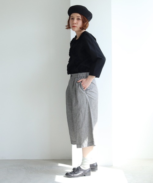 Lene（レネ）の「コットン/リネン チェック　ミドル丈キュロットパンツ（その他パンツ・レディース・ブラック/その他・FREE）」の20枚目の写真