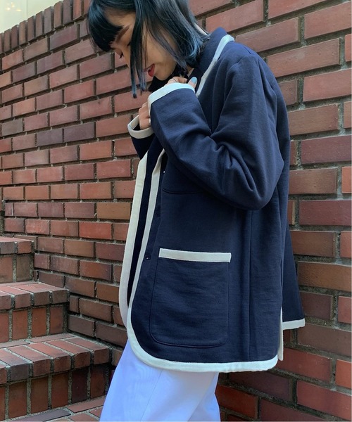 Oriens JOURNAL STANDARD(オリエンス ジャーナルスタンダード)の「パイピング ジャケット(テーラードジャケット・レディース・グリーン/ネイビー・SMALL/LARGE)」の22枚目の写真