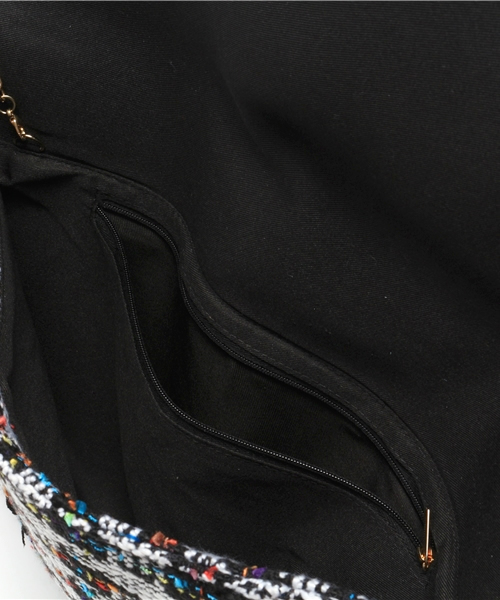 ROSE BUD(ローズバッド)の「(TOP BEAUTY)EVS11405-7258 TWEED CLUTCH BAG 【mina掲載】【otonaMUSE掲載】【mina掲載】【美人百花掲載】(クラッチバッグ・レディース・ホワイト/ロイヤルブルー・ONE SIZE)」の4枚目の写真