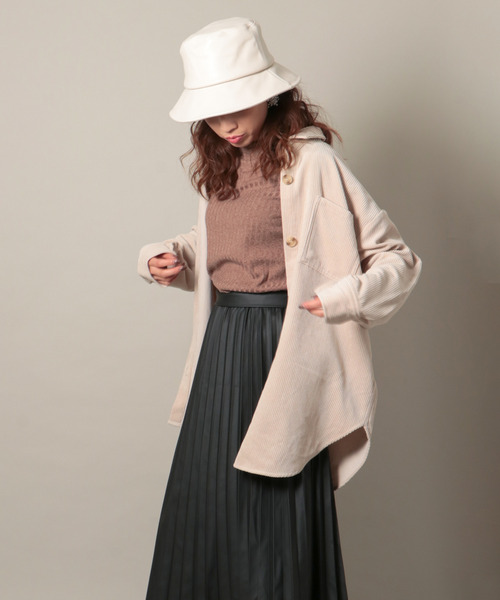 VENCEEXCHANGE（ヴァンスエクスチェンジ）の「【セット商品】コーデュロイシャツアンサンブル　　SET商品/オーバーサイズ/（シャツ/ブラウス・レディース・ブラウン/オフホワイト/ブルー/ミント・M）」の2枚目の写真