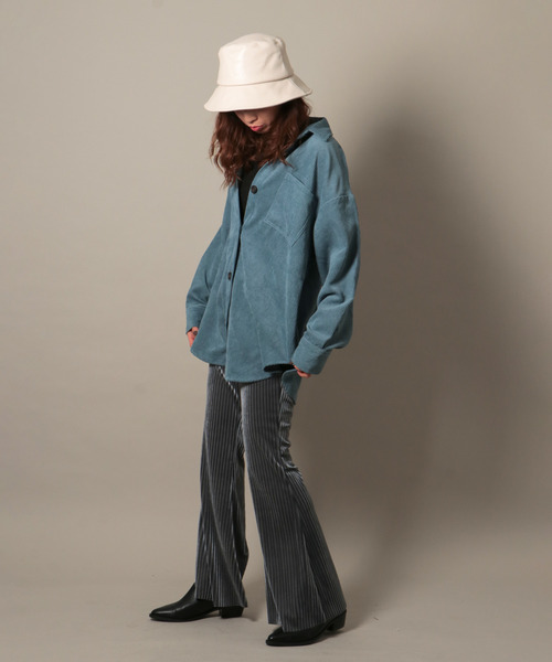 VENCEEXCHANGE（ヴァンスエクスチェンジ）の「【セット商品】コーデュロイシャツアンサンブル　　SET商品/オーバーサイズ/（シャツ/ブラウス・レディース・ブラウン/オフホワイト/ブルー/ミント・M）」の4枚目の写真