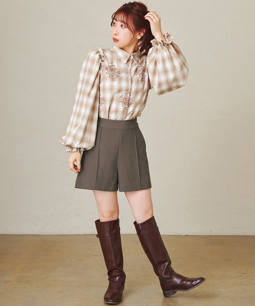 one after another NICE CLAUP（ワンアフターアナザーナイスクラップ）の「シンプルショート パンツ（その他パンツ・レディース・ブラック/アイボリー/モカ・FREE）」の6枚目の写真