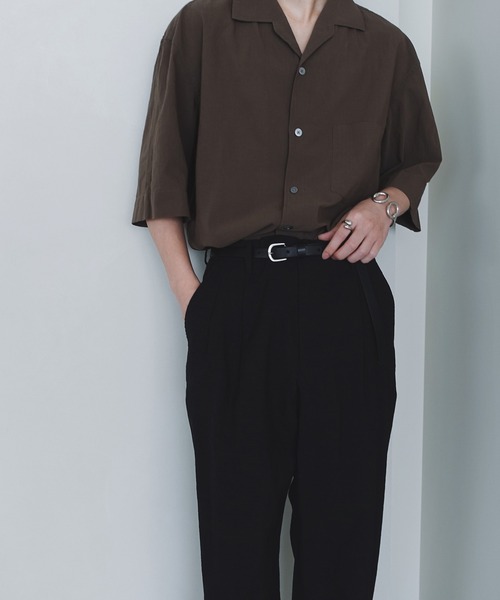 WYM LIDNM（ウィム バイ リドム）の「OILED LEATHER NARROW BELT（ベルト・メンズ・ブラック/ライトベージュ/ダークブラウン/ライトブラウン・FREE）」の5枚目の写真