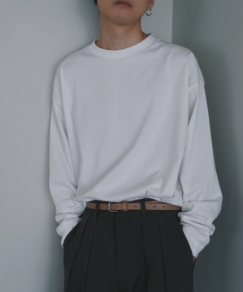 WYM LIDNM（ウィム バイ リドム）の「OILED LEATHER NARROW BELT（ベルト・メンズ・ブラック/ライトベージュ/ダークブラウン/ライトブラウン・FREE）」の11枚目の写真