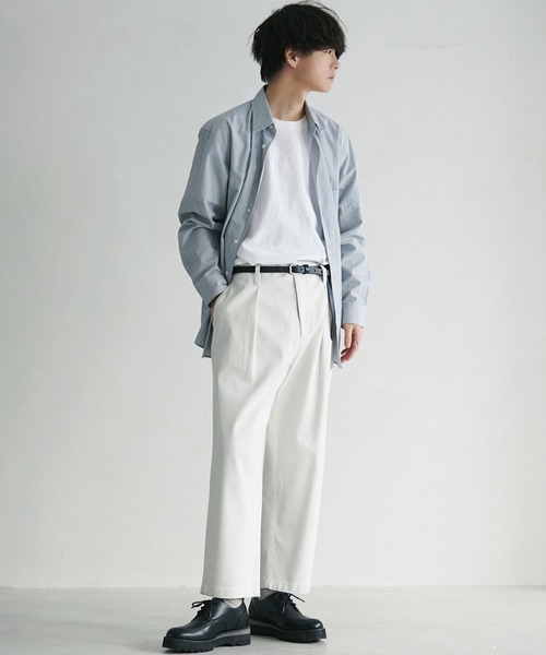 WYM LIDNM（ウィム バイ リドム）の「OILED LEATHER NARROW BELT（ベルト・メンズ・ブラック/ライトベージュ/ダークブラウン/ライトブラウン・FREE）」の7枚目の写真