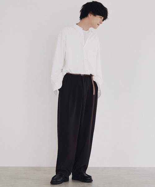 WYM LIDNM（ウィム バイ リドム）の「OILED LEATHER NARROW BELT（ベルト・メンズ・ブラック/ライトベージュ/ダークブラウン/ライトブラウン・FREE）」の20枚目の写真