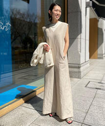 定価37,400円❇︎デプレ トゥモローランド オールインワン ネイビー 美品 ジャージーライクジョーゼット オールインワン