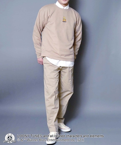 OUTDOOR PRODUCTS APPAREL（アウトドアプロダクツアパレル）の「【ルーニー・チューンズ】　キャラクターポンチＴトレーナー　ロンT　ワンポイント刺繍　ユニセックス（Tシャツ/カットソー・メンズ・ホワイト/ブラック/ベージュ/ベージュ系その他・MEDIUM/LARGE）」の22枚目の写真