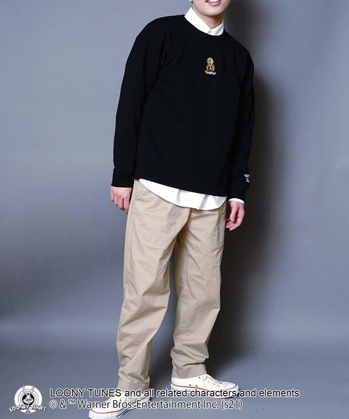 OUTDOOR PRODUCTS APPAREL（アウトドアプロダクツアパレル）の「【ルーニー・チューンズ】　キャラクターポンチＴトレーナー　ロンT　ワンポイント刺繍　ユニセックス（Tシャツ/カットソー・メンズ・ホワイト/ブラック/ベージュ/ベージュ系その他・MEDIUM/LARGE）」の14枚目の写真