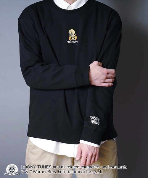 OUTDOOR PRODUCTS APPAREL（アウトドアプロダクツアパレル）の「【ルーニー・チューンズ】　キャラクターポンチＴトレーナー　ロンT　ワンポイント刺繍　ユニセックス（Tシャツ/カットソー・メンズ・ホワイト/ブラック/ベージュ/ベージュ系その他・MEDIUM/LARGE）」の16枚目の写真