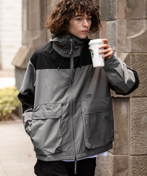 Outdoor アウトドア ダークグレー フード付き アウター Outdoor アウトドア ダークグレー フード付き アウター