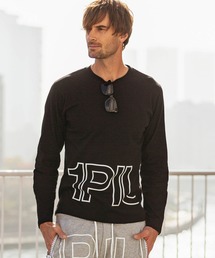 1piu1uguale3 RELAX | 1PIU1UGUALE3 RELAX(ウノピゥウノウグァーレトレ)ハイデンシティBIGロゴ長袖Tシャツ(Tシャツ/カットソー)