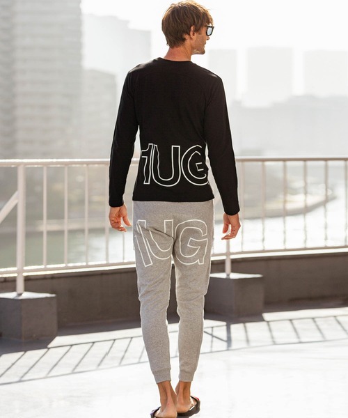 1piu1uguale3 RELAX（ウノピュウノウグァーレトレリラックス）の「1PIU1UGUALE3 RELAX(ウノピゥウノウグァーレトレ)ハイデンシティBIGロゴ長袖Tシャツ（Tシャツ/カットソー・メンズ・ブラック/グレー/ホワイト・S/XL/M/XXL/L）」の9枚目の写真