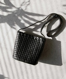 フェイクレザーメッシュミニショルダーバッグ/インナーポーチ付き